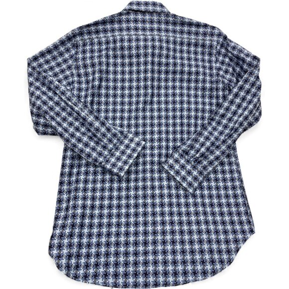 Etro Italy Blue White Button Cotton Cufflink French Cuff Shirt Men's US Large 16 - Picture 6 of 14